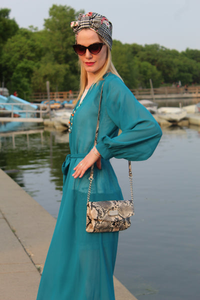 Teal blue summer dress – Amani's Fashion